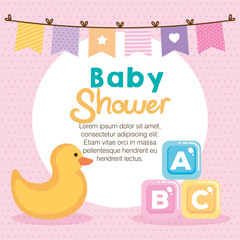 baby shower card with set items