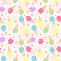 ice cream seamless pattern illustration vector