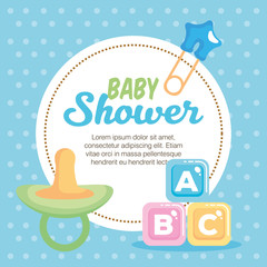 baby shower card with set items