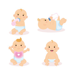 Fototapeta premium group of babies characters