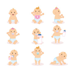 Obraz premium group of babies characters