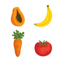 group of fruits and vegetables