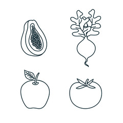 group of fruits and vegetables