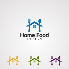 home food logo vector, icon, element, and template