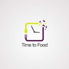 time to food logo vector, icon, element, and template