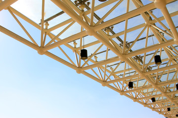 Steel truss and lamps