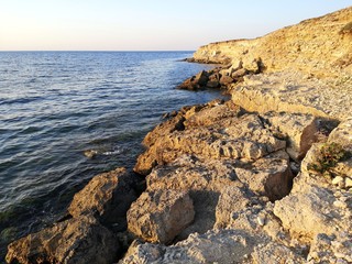 Fototapeta na wymiar Rocky coast of the Black Sea.
