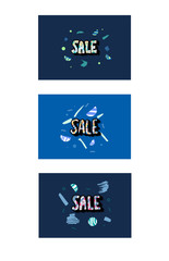 Sale banner template. Vector color illustration.