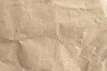 Brown crumpled paper texture background.