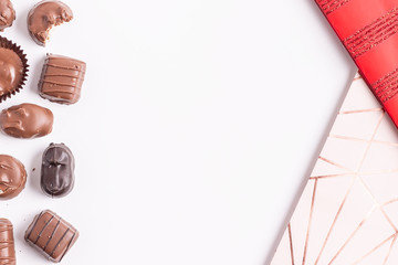 Chocolates and Gift Bags Flatlay