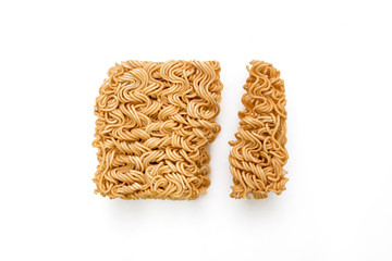 Instant noodles isolated on a white background.