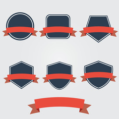 Shields and ribbons flat set