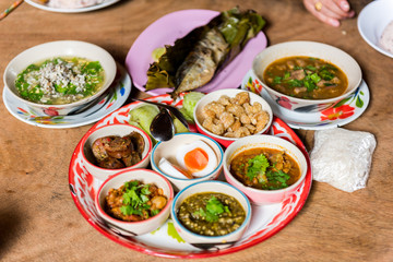 Traditional northern Thai food. Thai cuisine spicy food.