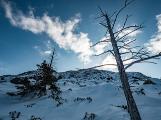 冬の雌阿寒岳を登山