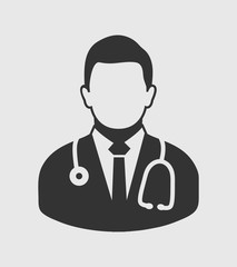 Male Doctor Icon. Flat style vector EPS.