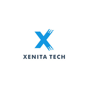 Letter X logo template, Technology icon design vector