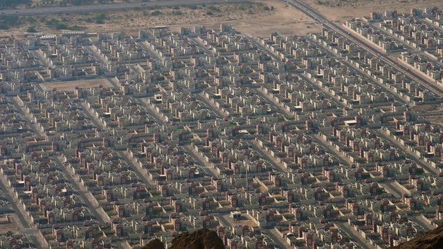 New houses in Al Ain. View from the mountain
