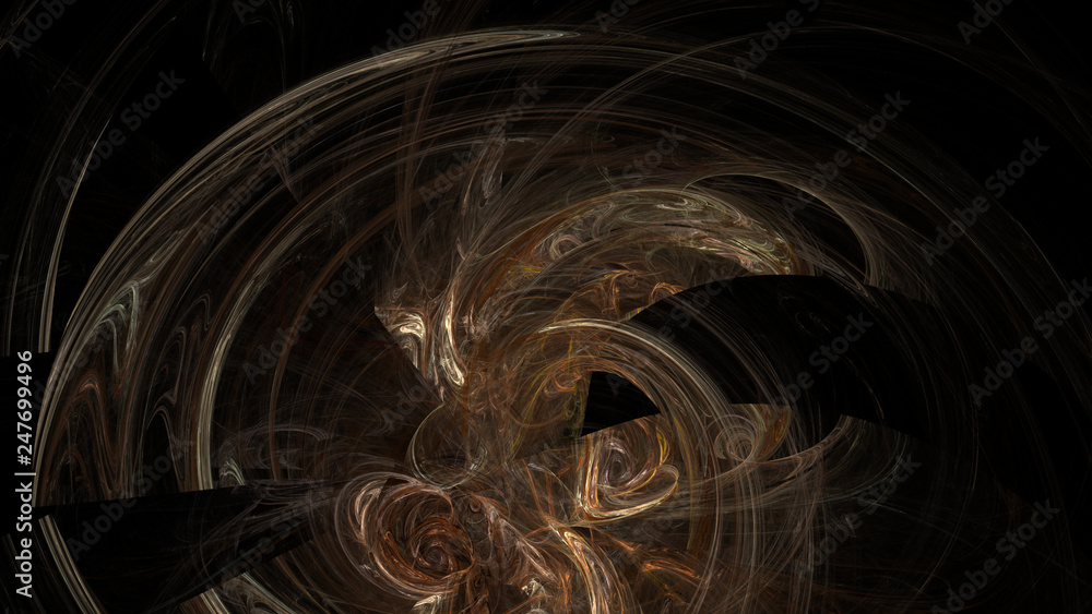 Poster fantasy chaotic colorful fractal pattern. abstract fractal shapes. 3d rendering illustration backgro