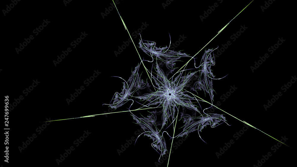 Poster fantasy chaotic colorful fractal pattern. abstract fractal shapes. 3d rendering illustration backgro