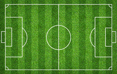 Football field or soccer field for background. Green lawn court for create game.