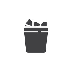 Trash bin basket vector icon. filled flat sign for mobile concept and web design. Waste bin simple solid icon. Garbage symbol, logo illustration. Pixel perfect vector graphics