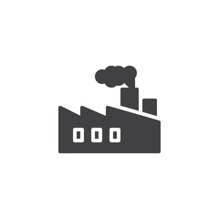Working Factory vector icon. filled flat sign for mobile concept and web design. Factory with chimney simple solid icon. Symbol, logo illustration. Pixel perfect vector graphics