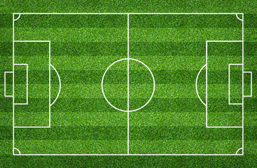 Fototapeta na wymiar Football field or soccer field for background. Green lawn court for create game.