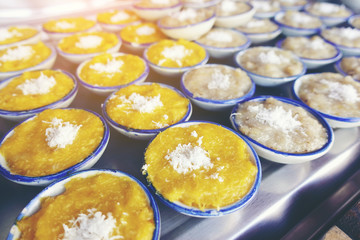 Thai sweets of coconut milk Custard (called 