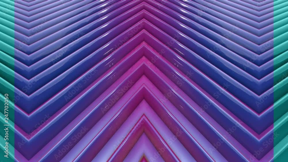 Poster popular gradient color stripes move cyclically. abstract 3d smooth seamless bright background in 4k.