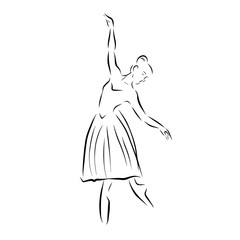 Vector illustration of classical ballet, figure ballet dancer