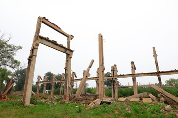 Broken workshop framework, Tangshan earthquake museum, China