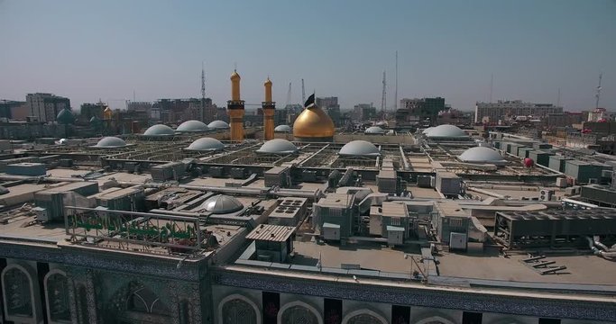 Mosque of Karbala in Iraq drone 4K