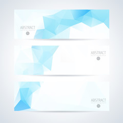 Vector banners set abstract triangle background