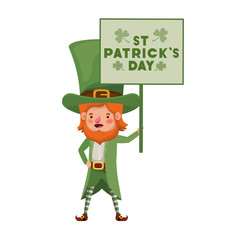 wishing you a happy st patricks day label with leprechaun character