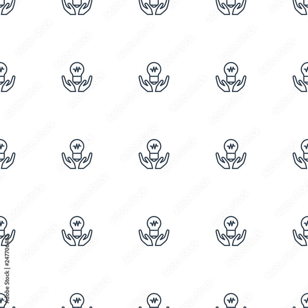 Aufkleber bulb in hand icon pattern seamless white background