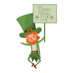 wishing you a happy st patricks day label with leprechaun character