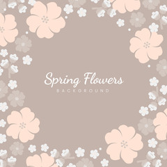 Japanese pastel flowers frame