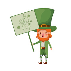 wishing you a happy st patricks day label with leprechaun character