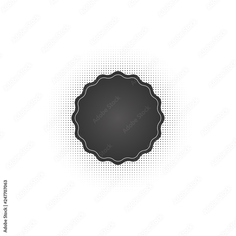 Poster black abstract vector badge frame halftone dots logo emblem design element with . round border icon 