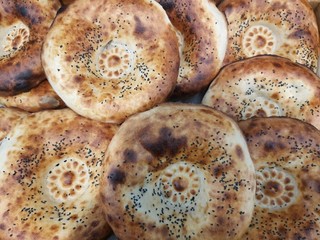 fresh pastries - Uzbek round tandoor cakes