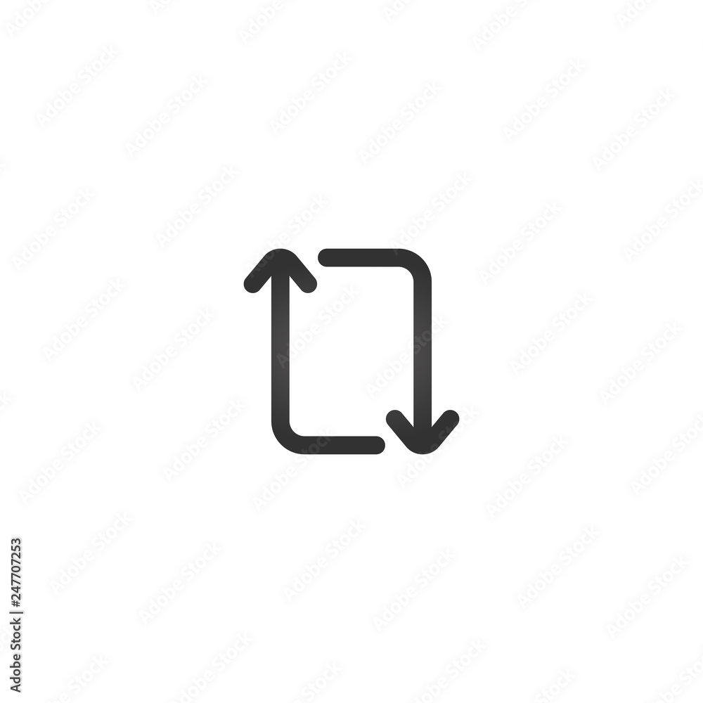 Poster repeat refresh upgrade rectangle arrows. vector illustration isolated on white background.