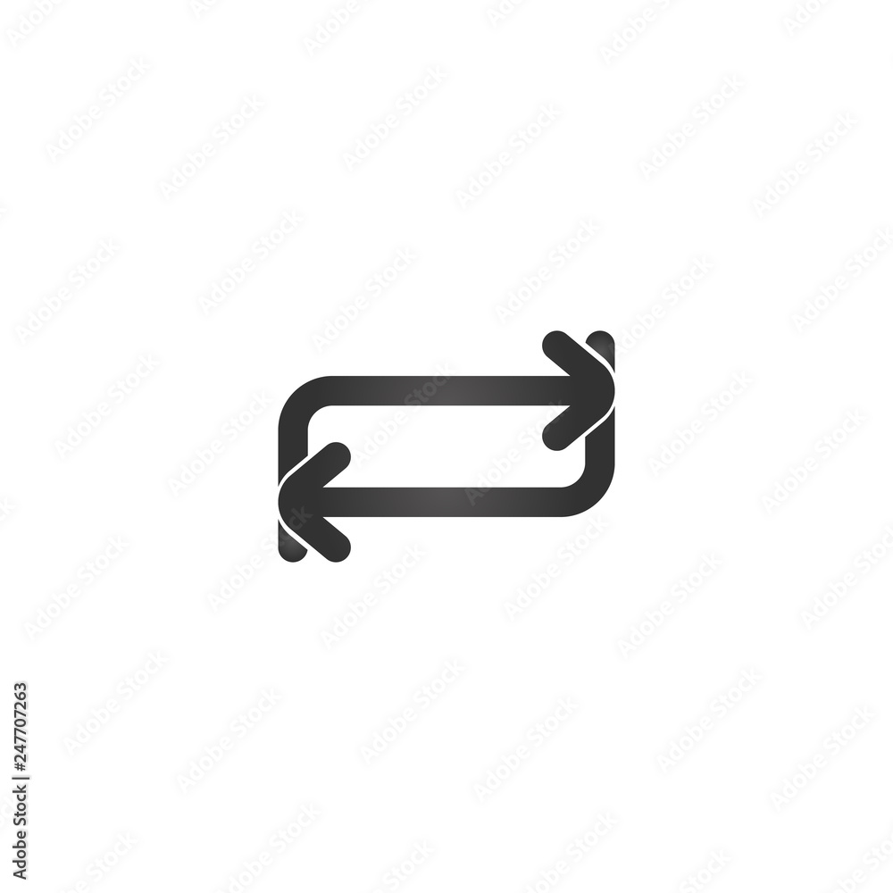 Poster repeat refresh upgrade rectangle arrows. vector illustration isolated on white background.
