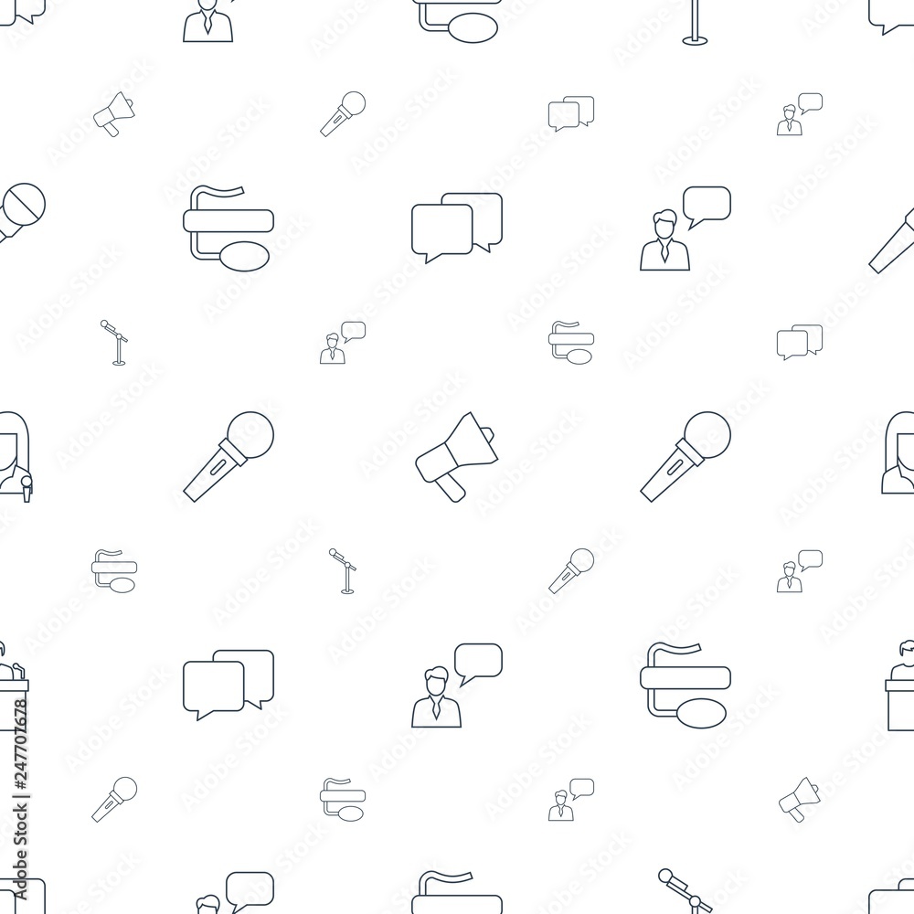 Poster speak icons pattern seamless white background