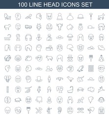Fototapeta na wymiar 100 head icons