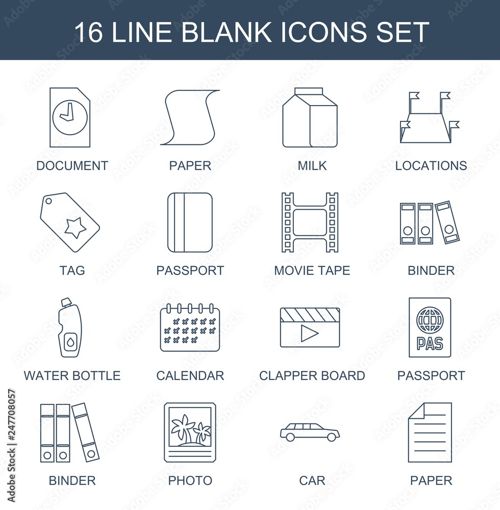 Poster 16 blank icons