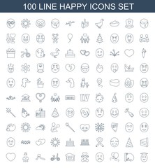 Fototapeta na wymiar 100 happy icons