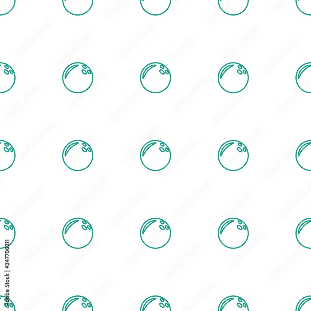 Sticker bowling ball icon pattern seamless white background