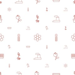 plant icons pattern seamless white background