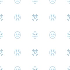 upset emot icon pattern seamless white background