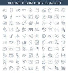 Fototapeta na wymiar 100 technology icons